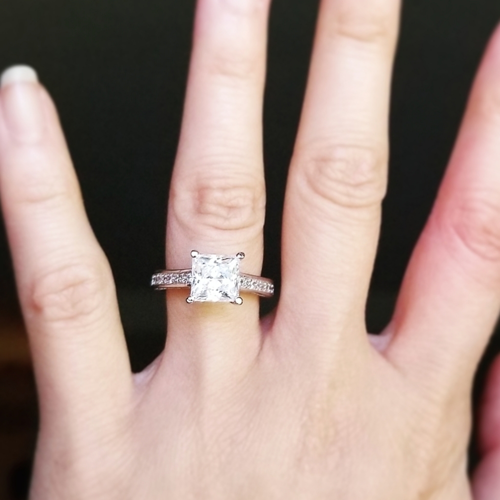 💎NEW💎 SOLID 925 SS SIMULATED DIAMOND RING - Picture 7 of 12